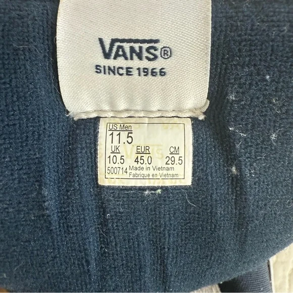 Vans Off The Wall Sk8 Hi Dark Blue Skateboard High Top Shoes Men’s Size 11.5 - Picture 9 of 10